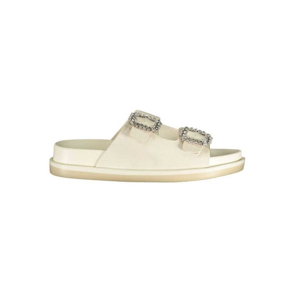 Laura Biagiotti White Polyethylene Flat Women's Sandals